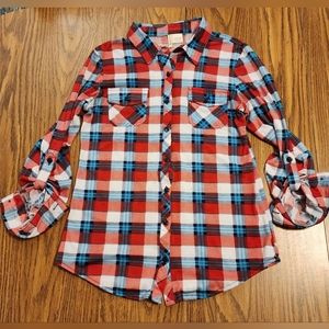 Passport Plaid Long Sleeve Button Down Shirt